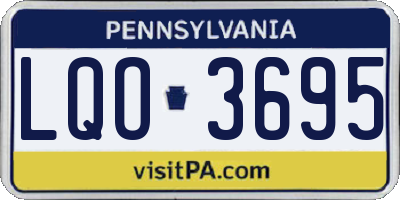 PA license plate LQO3695