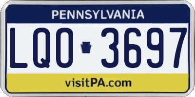 PA license plate LQO3697