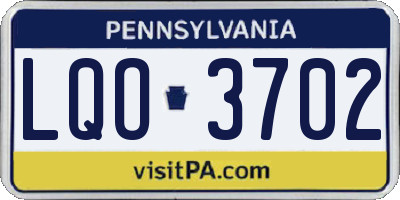 PA license plate LQO3702