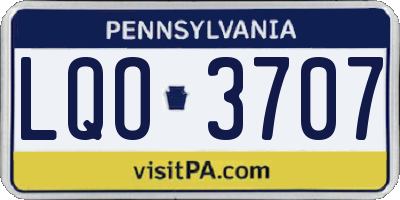 PA license plate LQO3707
