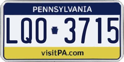 PA license plate LQO3715