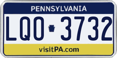 PA license plate LQO3732