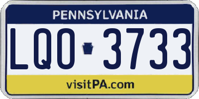 PA license plate LQO3733