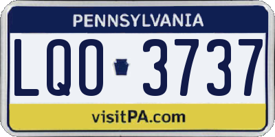 PA license plate LQO3737