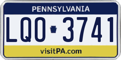 PA license plate LQO3741