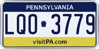 PA license plate LQO3779