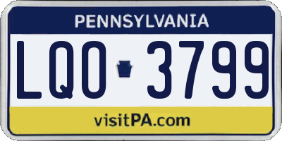 PA license plate LQO3799