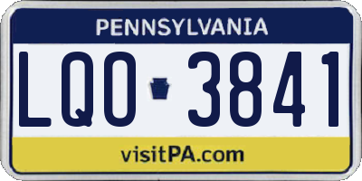 PA license plate LQO3841