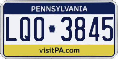 PA license plate LQO3845
