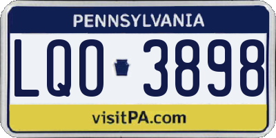 PA license plate LQO3898