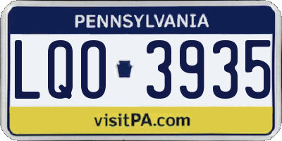 PA license plate LQO3935