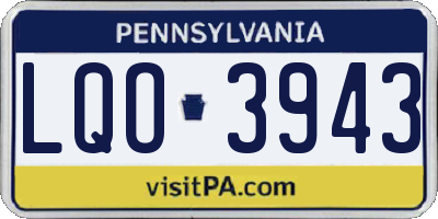 PA license plate LQO3943