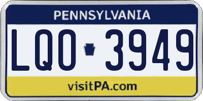 PA license plate LQO3949