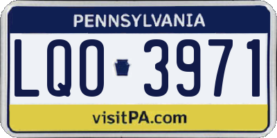 PA license plate LQO3971