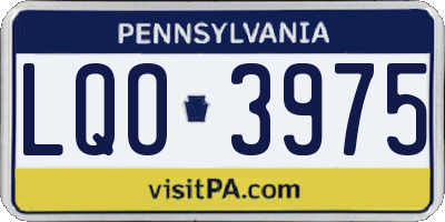 PA license plate LQO3975