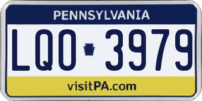 PA license plate LQO3979