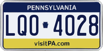 PA license plate LQO4028