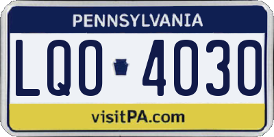 PA license plate LQO4030
