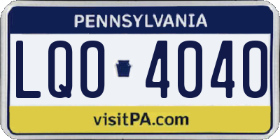 PA license plate LQO4040