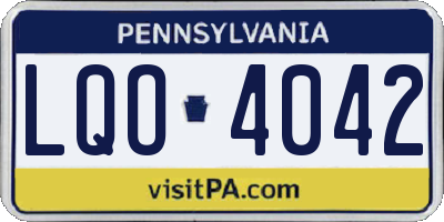 PA license plate LQO4042