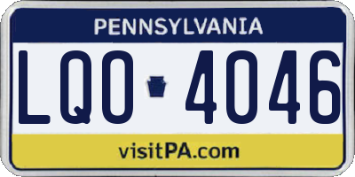 PA license plate LQO4046