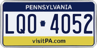 PA license plate LQO4052