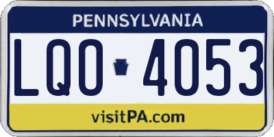 PA license plate LQO4053