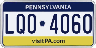 PA license plate LQO4060
