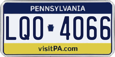 PA license plate LQO4066