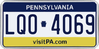 PA license plate LQO4069