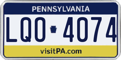 PA license plate LQO4074