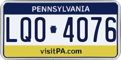PA license plate LQO4076