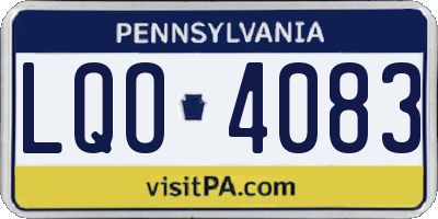 PA license plate LQO4083