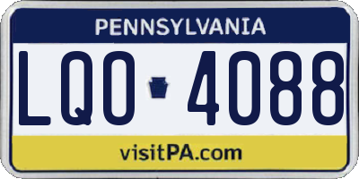 PA license plate LQO4088