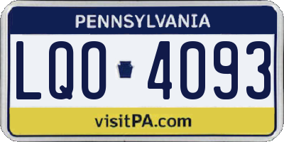PA license plate LQO4093
