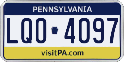 PA license plate LQO4097