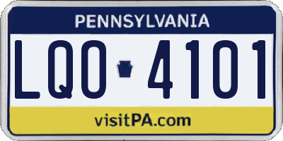PA license plate LQO4101