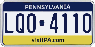 PA license plate LQO4110