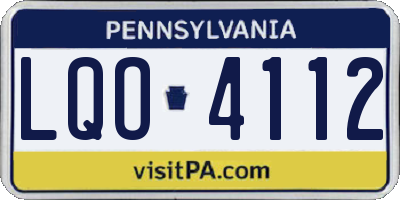 PA license plate LQO4112