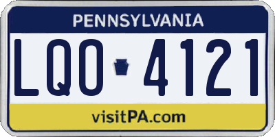 PA license plate LQO4121