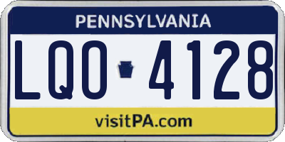 PA license plate LQO4128