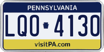 PA license plate LQO4130