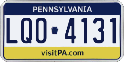 PA license plate LQO4131