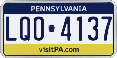 PA license plate LQO4137