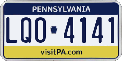 PA license plate LQO4141
