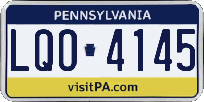 PA license plate LQO4145