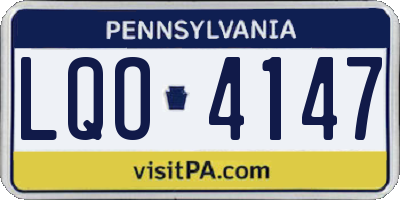PA license plate LQO4147