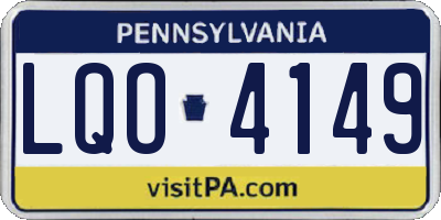 PA license plate LQO4149
