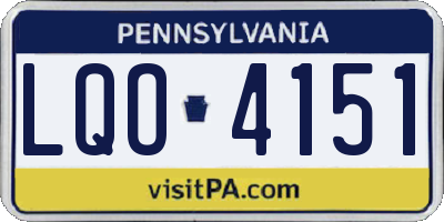 PA license plate LQO4151