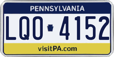 PA license plate LQO4152